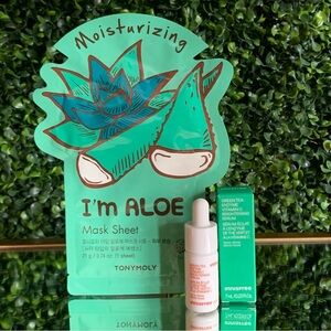 TonyMoly I'm Aloe Sheet Mask + Innisfree Green Tea Enzyme Vitamin C Serum | NEW